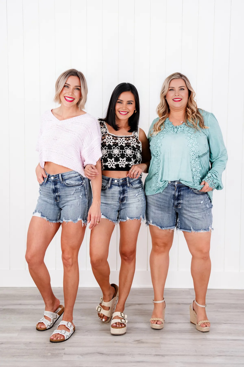 Tummy Control Adjustable Button Distressed Shorts (Buy 2 Free Shipping)