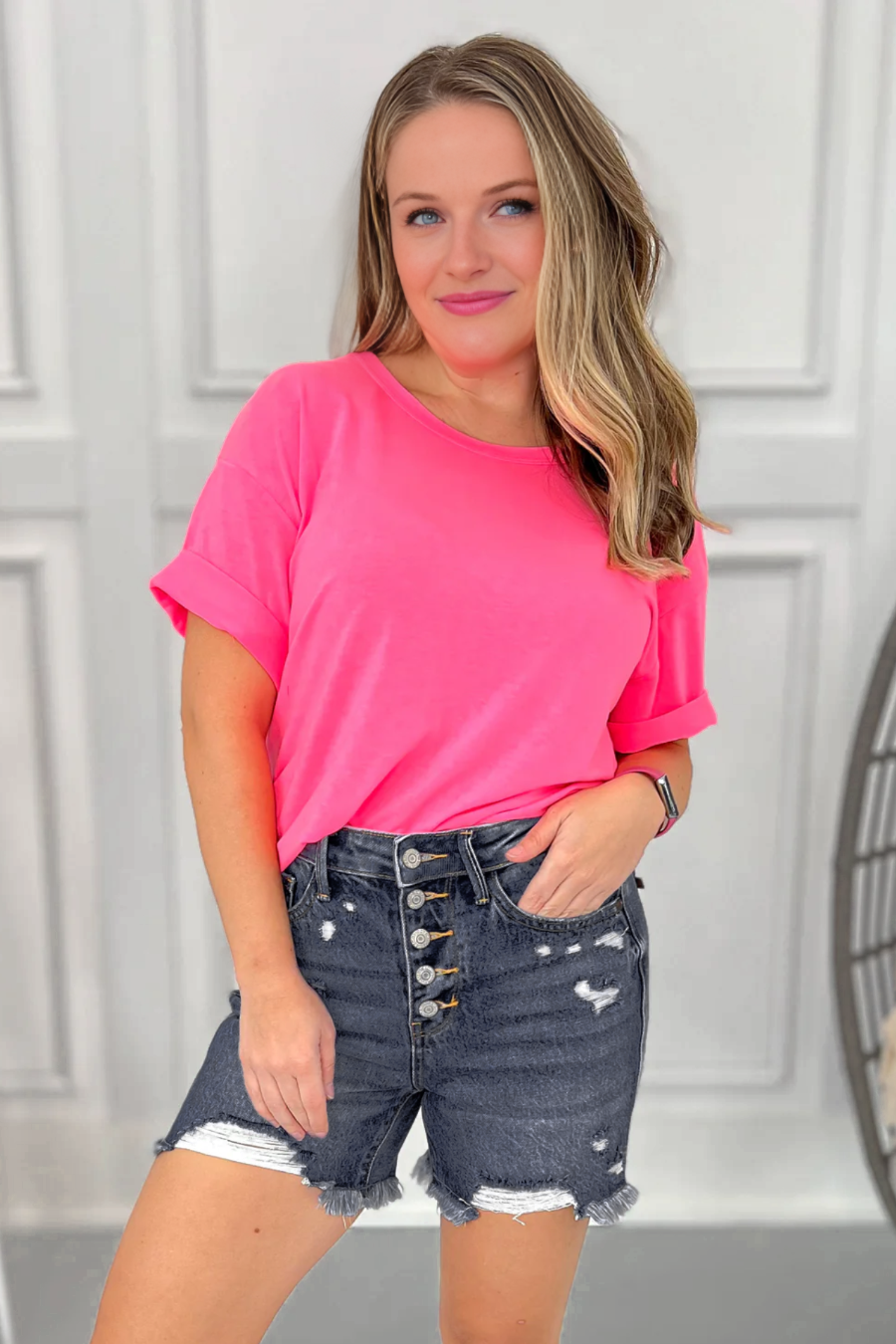 Tummy Control Rigid Magic Button Fly Cutoff Shorts (Buy 2 Free Shipping)